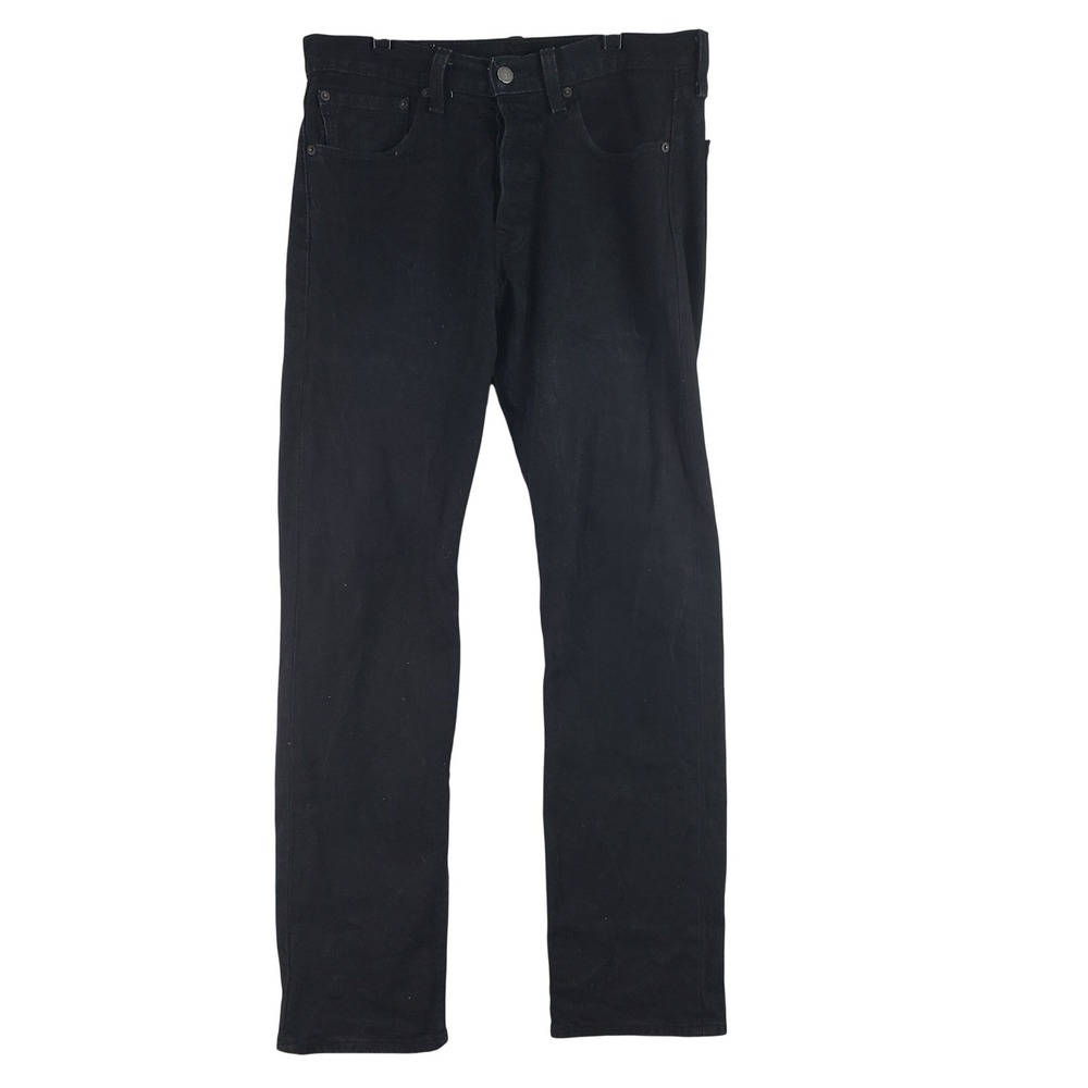 Levis 501 Original Fit Jeans Mens 31x32 (Fits 32x30.5) Black Denim Straight Leg